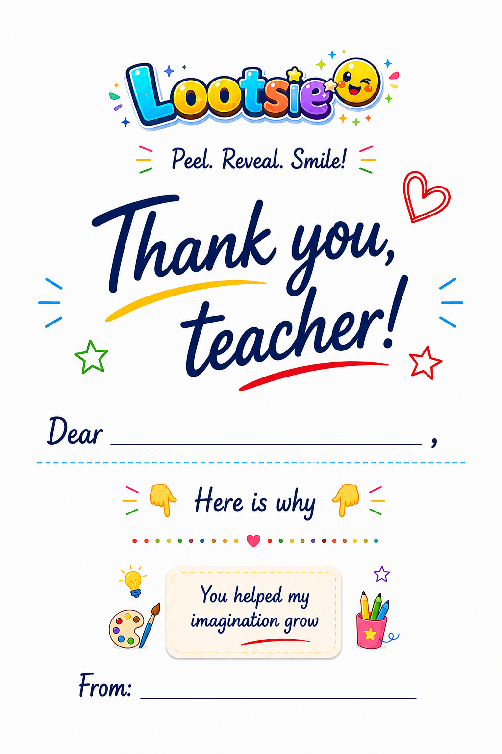 Thank You Teacher – You Helped My Imagination Grow