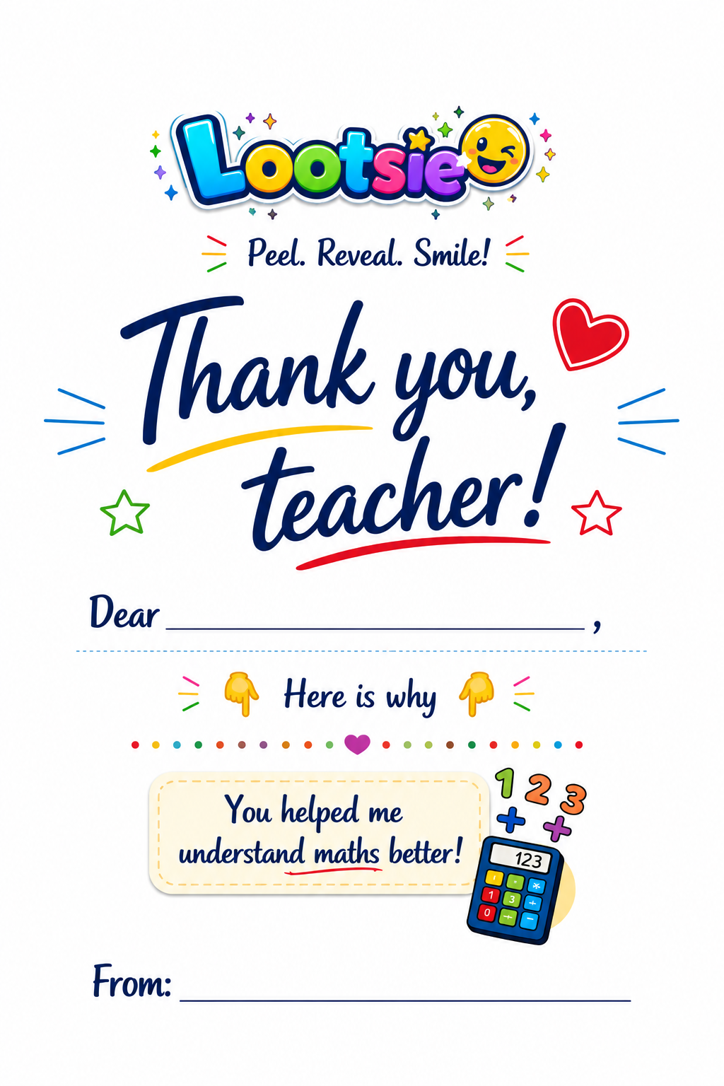 Thank You Teacher -You helped me understand maths better!