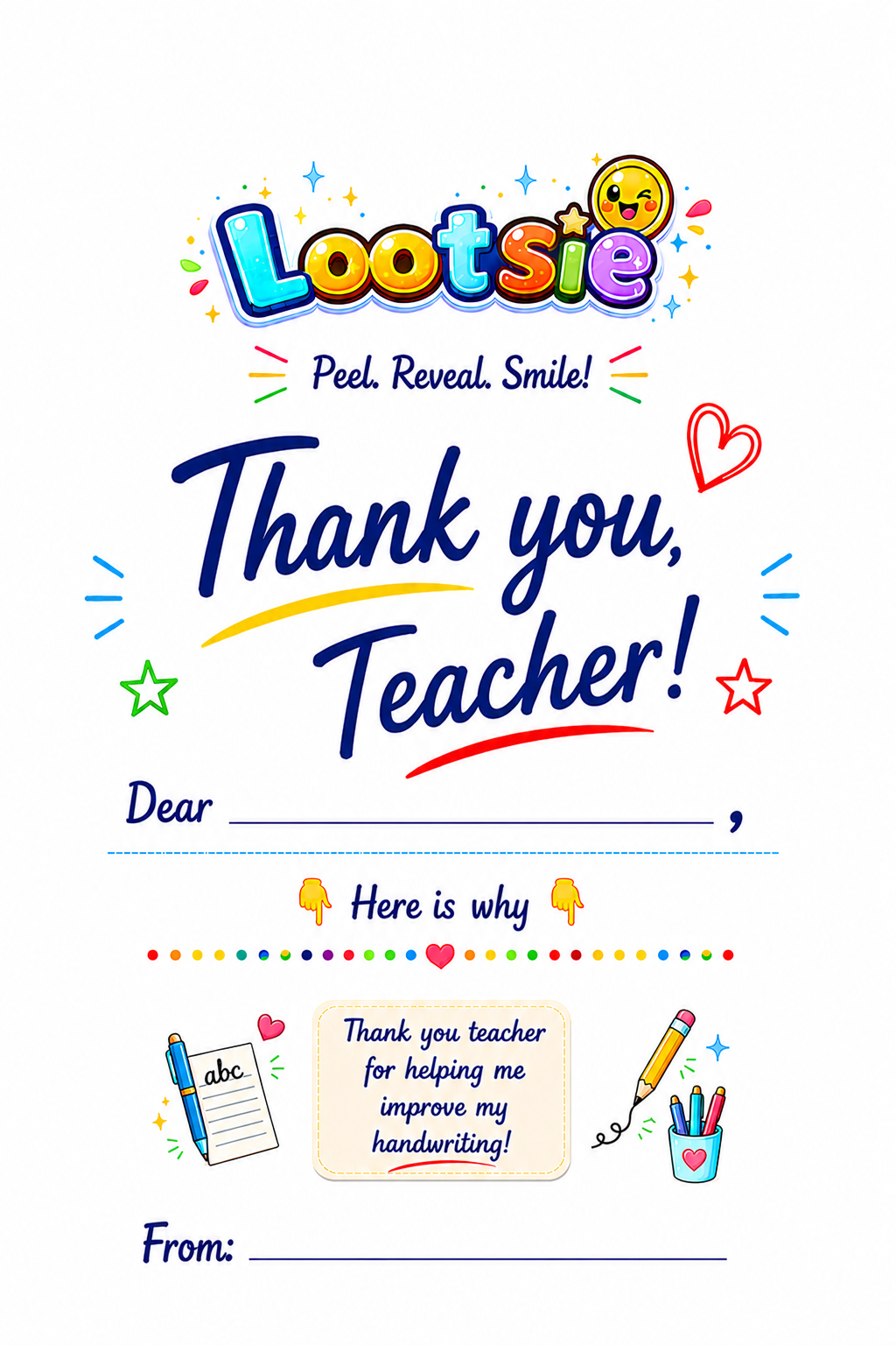 Thank You Teacher – You Helped Me Improve My Handwriting
